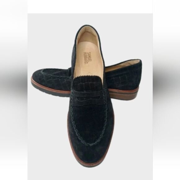 Shoes - Samuel Hubbard Tailored Traveler Black Croc Suede Shoes Women Size 9.5 MSRP $264